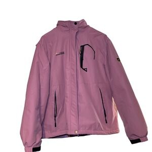 MOERDENG 2XL Waterproof Breathable Ski Snowboard Jacket Pink Lined Hood Hooded